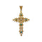 Pendentif Pendentif croix en or jaune, perle de culture et turquoise 58 Facettes 330089070