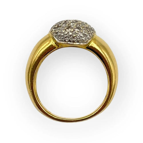 Bague 56 Bague boule pavée en or blanc et or jaune 18K avec diamants 58 Facettes 149063866