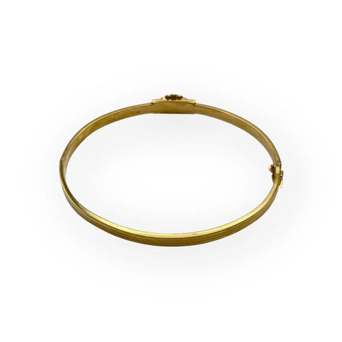 Bracelet Bracelet jonc ovale ouvrant en or jaune 750, saphir et diamants 58 Facettes 149066023