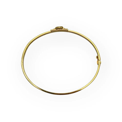 Bracelet Bracelet jonc ovale ouvrant en or jaune 750, saphir et diamants 58 Facettes 149066023