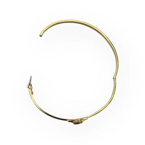 Bracelet Bracelet jonc ovale ouvrant en or jaune 750, saphir et diamants 58 Facettes 149066023