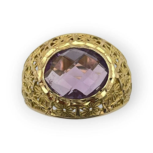 Bague 52 Bague en or jaune 18K avec améthyste ovale 58 Facettes 149061005