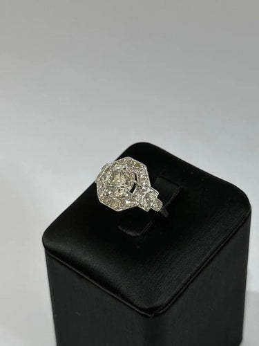 Bague 49 Bague Art déco en or et platine avec diamants 58 Facettes