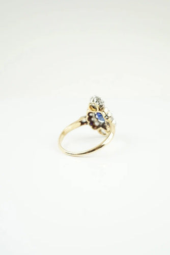 Bague 52 Bague marquise en or jaune 18 carats saphir et diamants 58 Facettes SQ 5172049