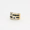 Bague 53 Bague bandeau motif géométrique en or bicolore 18 carats, saphirs, diamants 58 Facettes AB47