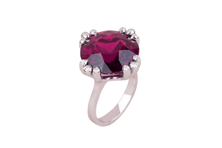 Bague 54 Bague en or gris au grenat violet 58 Facettes 248365