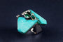 Bague 51 Thierry Vendome - Bague Sakura avec turquoises, tourmaline verte et diamant 58 Facettes 227210