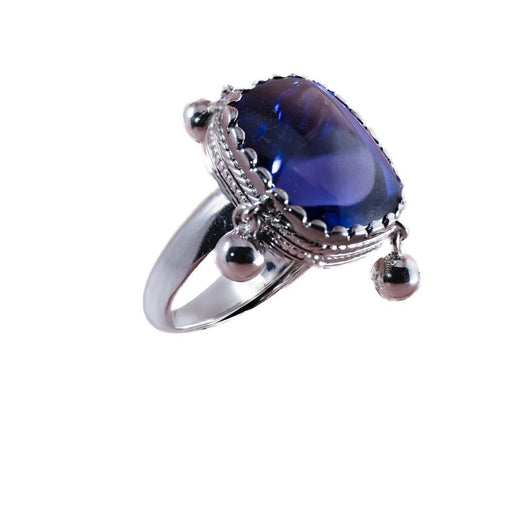 Bague 55.5 Bague en or gris avec tanzanite cabochon 26,18 ct 58 Facettes 258881