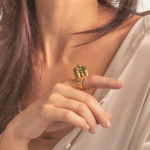 Bague 53 Philippe Tournaire Architecture - Bague Moscou en or jaune 58 Facettes 123577.01