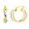 Boucles d'oreilles Créoles trois ors 15 mm en or 18 carats 58 Facettes