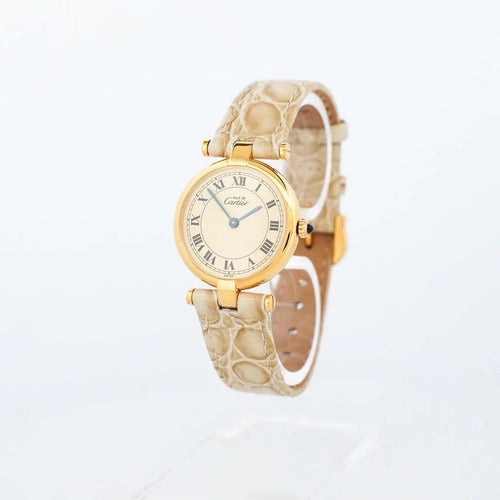 Montre Cartier - Montre Must Vendôme SM en vermeil, cadran romain citron 58 Facettes