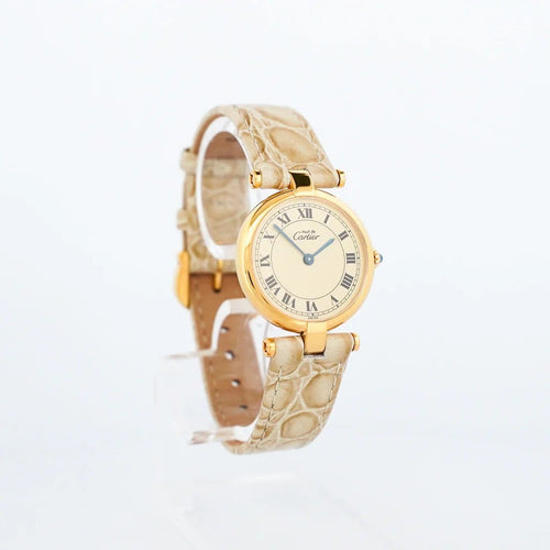 Montre Cartier - Montre Must Vendôme SM en vermeil, cadran romain citron 58 Facettes