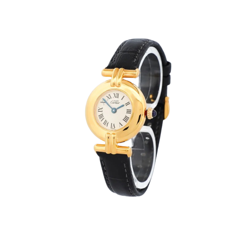Cartier - Must Colisée Uhr in Vergoldetes Silber, elfenbeinfarbenes Zifferblatt mit römischen Ziffern 