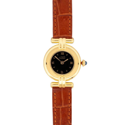 Montre Cartier Must Colisée - Montre femme à cadran romain noir 58 Facettes