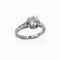 Bague 52 Bague solitaire ancienne en or blanc 18 carats et platine, diamants 58 Facettes
