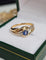 Bague 55 Bague saphir ovale en or jaune et or blanc 18 carats 58 Facettes 637