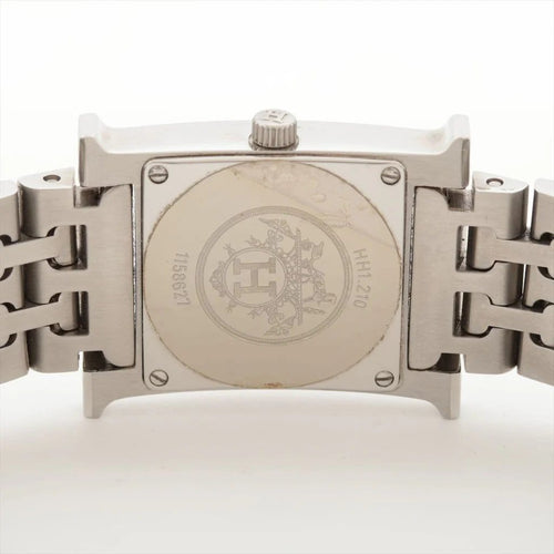 Montre Hermès Heure H - Montre en acier, cadran bleu, coffret 58 Facettes