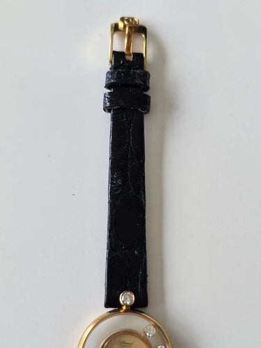 Montre Chopard Happy Diamonds vintage - Montre en or jaune 18 carats et diamants 58 Facettes