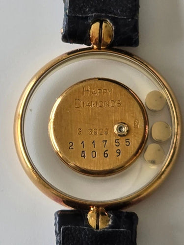 Montre Chopard Happy Diamonds vintage - Montre en or jaune 18 carats et diamants 58 Facettes