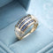 Bague 55.5 Bague saphirs et diamants en or 18 carats bicolore 58 Facettes AA 1632