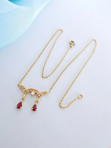 Collier Collier ras du cou rubis et diamants en or jaune 18K 58 Facettes 1759
