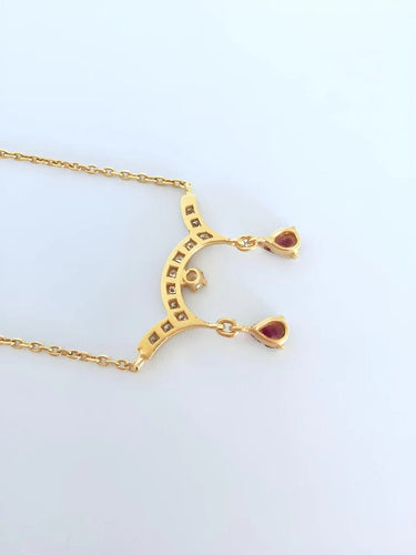 Collier Collier ras du cou rubis et diamants en or jaune 18K 58 Facettes 1759