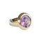 Bague 57.5 Bague solitaire améthyste ovale en or jaune 18 carats 58 Facettes 1687