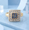 Bague 60.5 Bague carrée en or jaune et blanc 18 carats saphirs et diamants 58 Facettes 1763