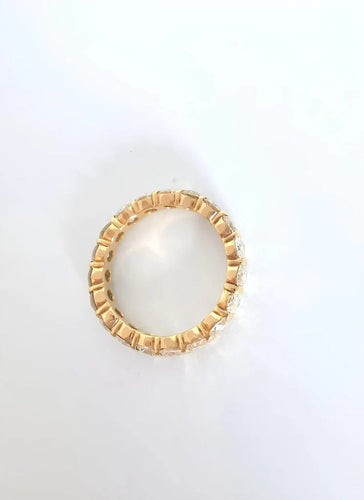 Bague 53 Chirol - Alliance américaine vintage en or jaune 18 carats et diamants 58 Facettes 1766