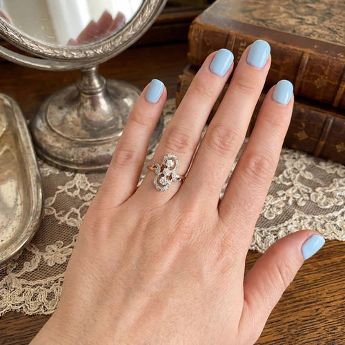 Bague 56 Bague ancienne (1910–1920) en or 18 carats et platine, diamants 58 Facettes 1764