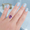 Bague 54.5 Bague solitaire améthyste ovale en or jaune 18 K 58 Facettes AB 1079