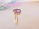 Bague 54.5 Bague solitaire améthyste ovale en or jaune 18 K 58 Facettes AB 1079