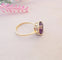 Bague 54.5 Bague solitaire améthyste ovale en or jaune 18 K 58 Facettes AB 1079