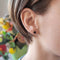 Boucles d'oreilles Boucles d’oreilles puces en or jaune 18 K et quartz fumé 58 Facettes AA 1526