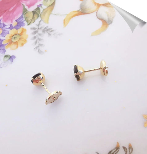 Boucles d'oreilles Boucles d’oreilles puces en or jaune 18 K et quartz fumé 58 Facettes AA 1526