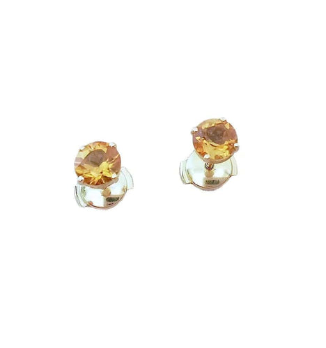 Boucles d'oreilles Boucles d’oreilles clous en or jaune 18 carats et citrines 58 Facettes AA 1527