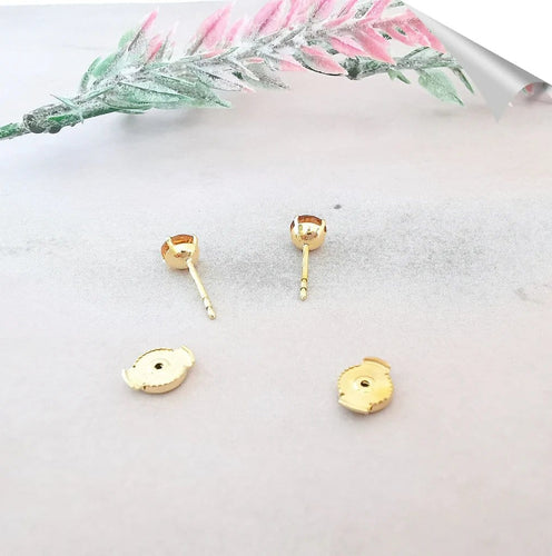 Boucles d'oreilles Boucles d’oreilles clous en or jaune 18 carats et citrines 58 Facettes AA 1527