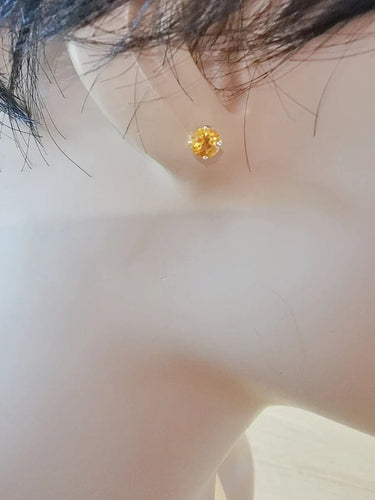 Boucles d'oreilles Boucles d’oreilles clous en or jaune 18 carats et citrines 58 Facettes AA 1527