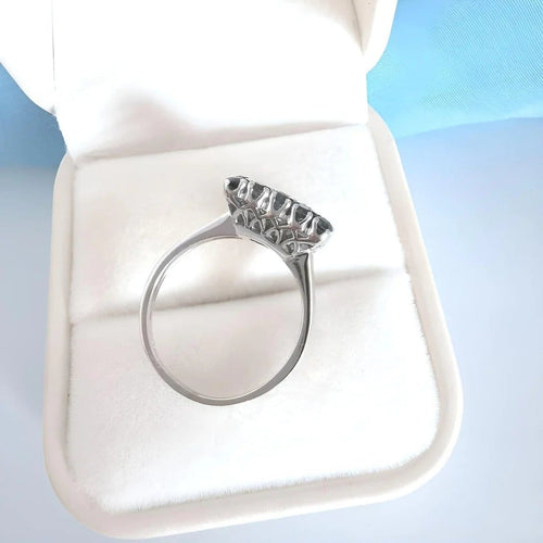 Bague 58 Bague vintage 1970-1980 saphirs et diamants en or gris 18 carats 58 Facettes 1757
