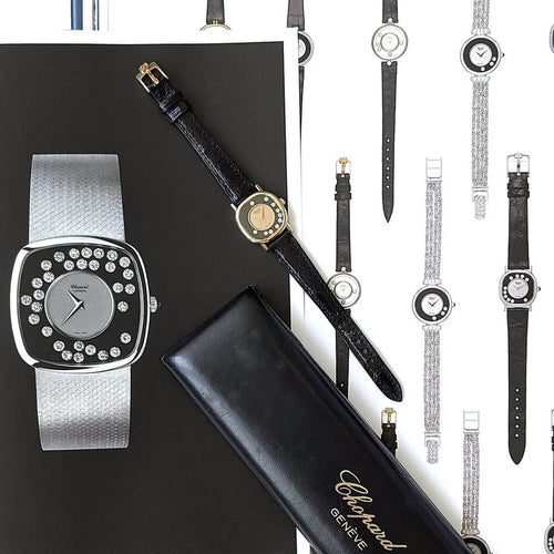 Montre Chopard Happy Diamonds - Montre coussin en or 18 carats et diamants 58 Facettes
