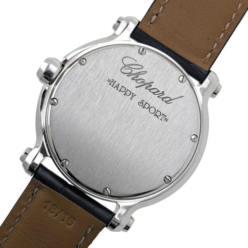 Montre Chopard Happy Sport - Montre en acier, cadran nacre, 7 diamants, saphir 58 Facettes