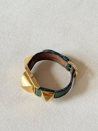Montre Hermès Médor - Montre en plaqué or, cuir vert 58 Facettes WC-2025-1884