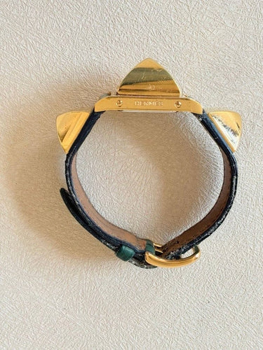 Montre Hermès Médor - Montre en plaqué or, cuir vert 58 Facettes WC-2025-1884