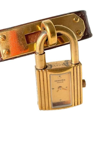 Montre Hermès Kelly - Montre à quartz avec bracelet cuir marron 58 Facettes WC-2025-1813