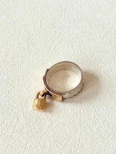 Bague 49 Hermès Kelly Cadenas - Bague en argent 925 et or 18 carats 58 Facettes WC-2025-2330