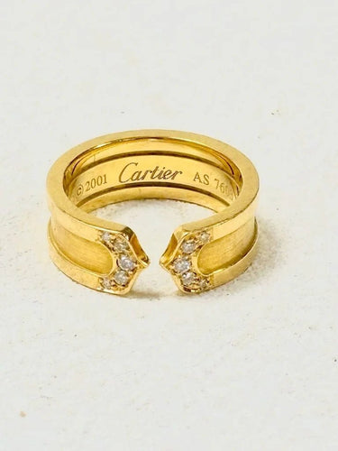 Bague 49 Cartier C - Bague ouverte en or jaune 18 carats et diamants 58 Facettes WC-2025-0757