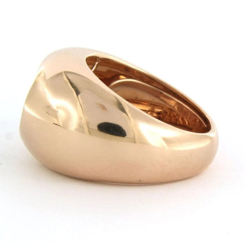 Bague 55 Bague en or rose 14 carats sertie de diamants taille brillant 0,80 ct 58 Facettes