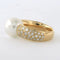 Bague 55 Bague en or jaune 18 carats avec perle et diamants 58 Facettes