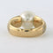 Bague 55 Bague en or jaune 18 carats avec perle et diamants 58 Facettes