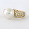 Bague 55 Bague en or jaune 18 carats avec perle et diamants 58 Facettes